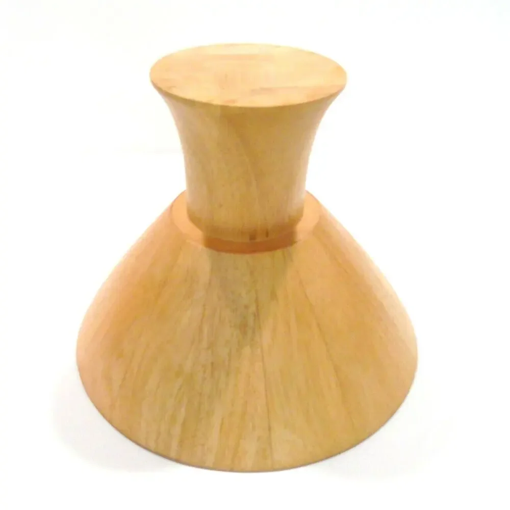 Wooden Salad Bowl Pedestal Fruit Display Centerpiece 9.5